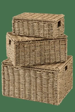 SEAGRASS Cesto Portatutto S Con Coperchio Naturale