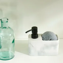 SHADOW Dispenser Sapone Con Spugna Nero, Bianco