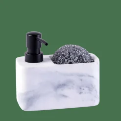 SHADOW Dispenser Sapone Con Spugna Nero, Bianco