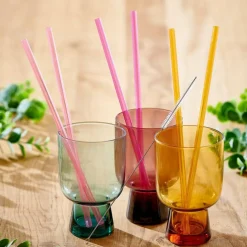 SLURP Set Di 6 Cannucce Riutilizzabili Mix Di 3 Colori Arancione, Viola, Rosa