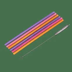SLURP Set Di 6 Cannucce Riutilizzabili Mix Di 3 Colori Arancione, Viola, Rosa