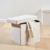 STOR Pouf Pieghevole Con Contenitore Bianco