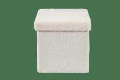 STOR Pouf Pieghevole Con Contenitore Bianco