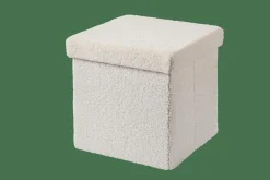STOR Pouf Pieghevole Con Contenitore Bianco