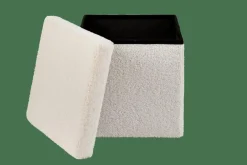 STOR Pouf Pieghevole Con Contenitore Bianco
