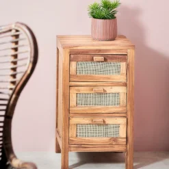 TECK Armadio A 3 Cassetti Naturale