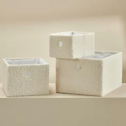 TEDDY Cesto Pieghevole Bianco Antico