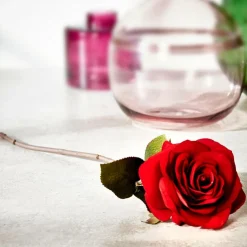 VELVET Fiore Artificiale Rosso