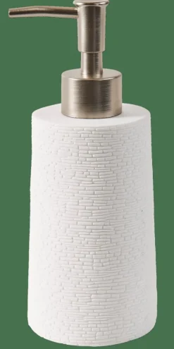 WHITE ELEGANCE Dispenser Per Sapone Bianco, Argentato