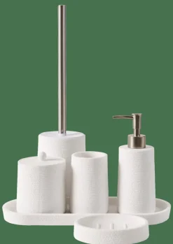 WHITE ELEGANCE Scopino WC In Supporto Bianco, Argentato