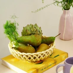 WOVY Cesto Portafrutta Giallo Chiaro