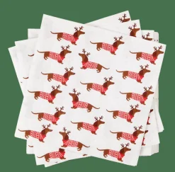 X-MAS DOG Set Di 20 Tovaglioli Multicolore
