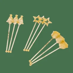 X-MAS Mescolatori Cocktail Set Di 12 Mix Di 3 Forme Dorato, Trasparente